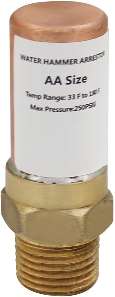 Waterslagdemper voor kraan leiding toilet roestvrij staal water hammer absorber warmtepomp slagdemper waterleiding voor hele huis (1/2"NPT-schroefdraad Voor waterleiding)