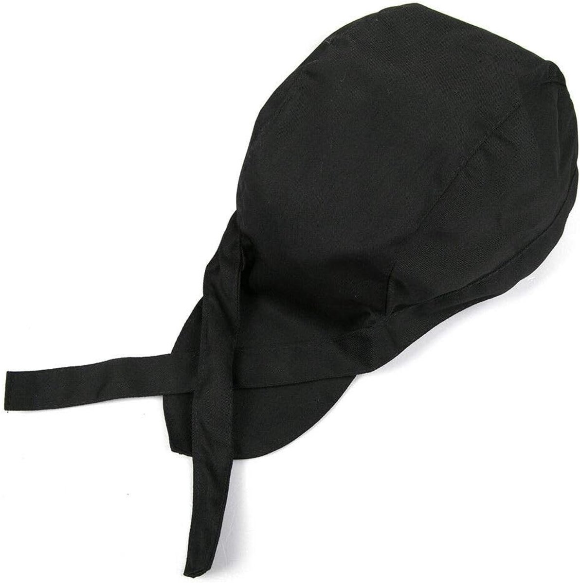 mode keuken kok hoeden hotel chef-kok ober werk cap canvas elastische schedel cap piraat cap professionele catering chef-kok hoed Bandana cap lint cap tulband (zwart)