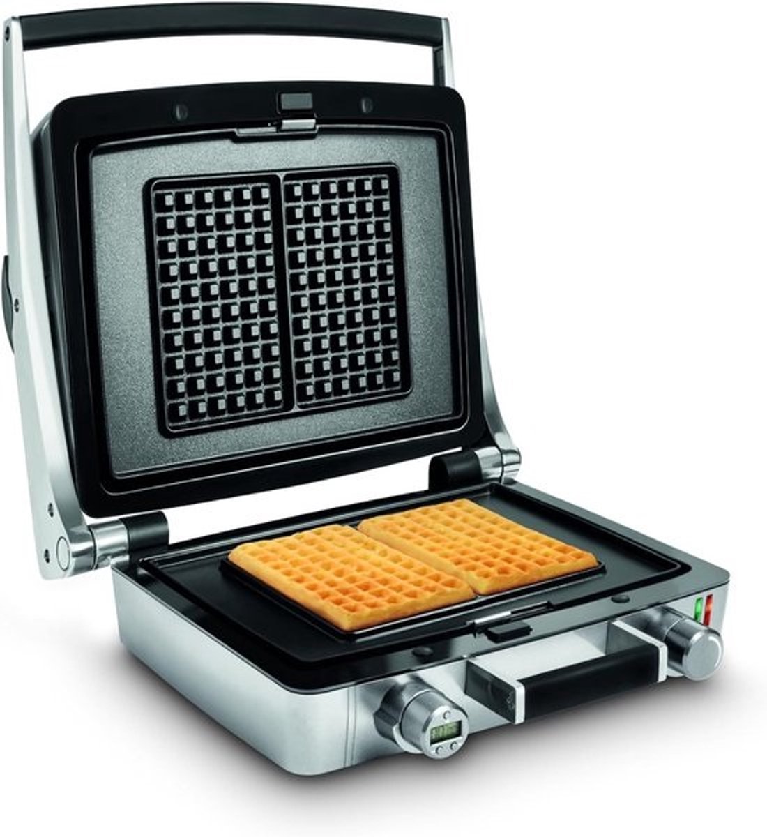 Wafelijzer - Wafelmachine - Zes Wafels Maken - PFAS Vrij - 33.5 x 34 x 13 cm - Zilver Grijs