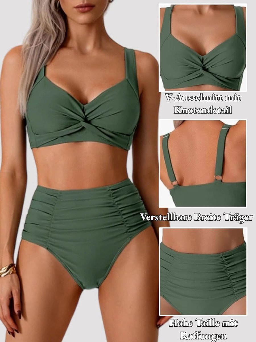 Badpak voor dames, bikiniset, buikweg veterpak, tweedelig, buikweg-badmode, badpak voor dames