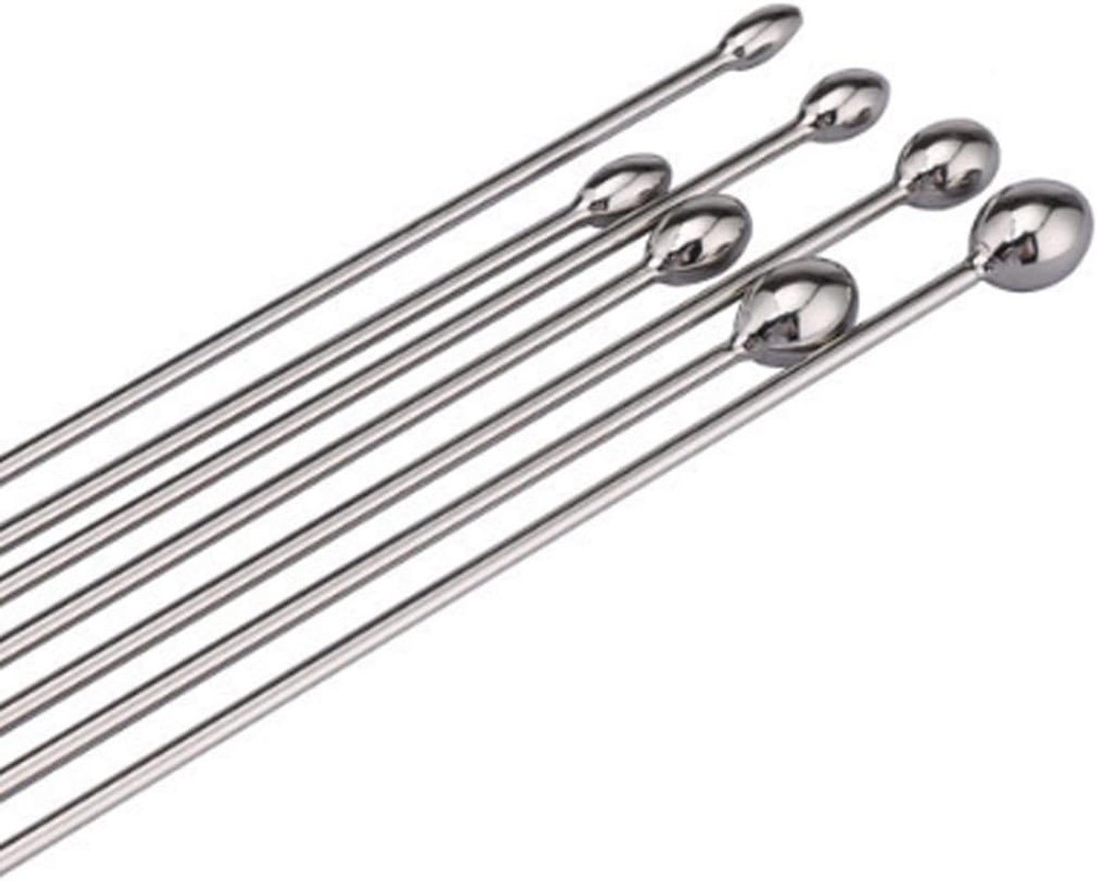 Roestvrij staal, uretrale plug, erotisch speelgoed voor mannen, urethrale dilatatoren, 7 maten, lange katheter penisplug met kralen schacht (set van 7)