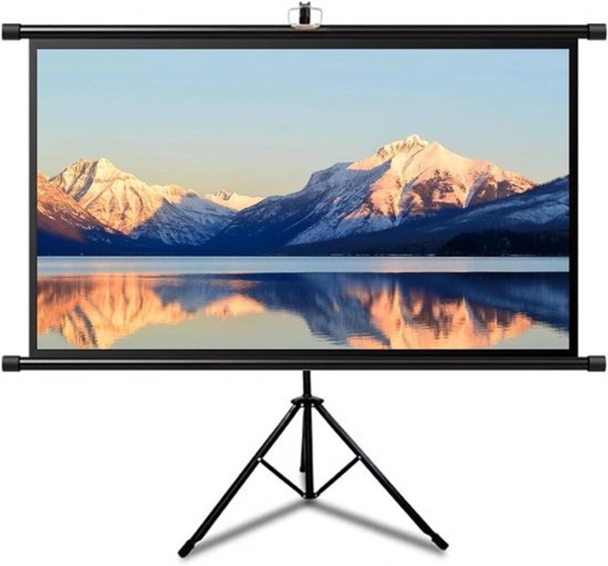 Projectiescherm met Statief - Draagbaar Scherm Tripod Scherm - Thuisbioscoop - Verstelbare Hoogte - 72 inch - Wit