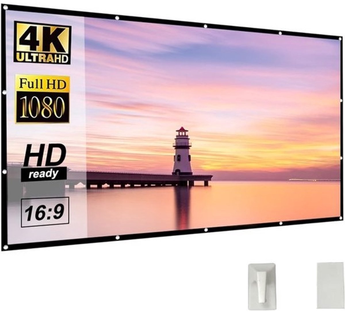 Projectiescherm - Projector scherm - Thuisbioscoop - Reflecterende stof - 120 inch - Wit