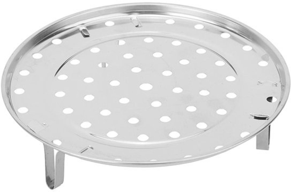Stoombak - Stoompan - Gezond Koken - Afneembare standaard - 20 cm diameter - Zilver