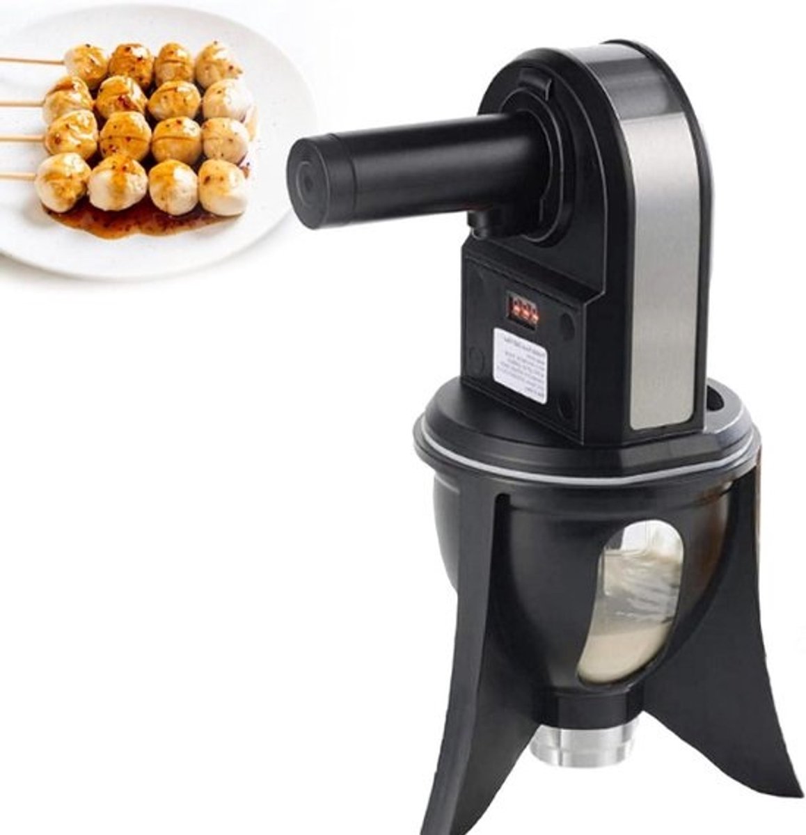 Automatische Gehaktbalmachine - Knedelmaker Vismachine - Thuis Koken - 3 Ballen Tegelijk - 39 x 27 x 25 cm - Zwart