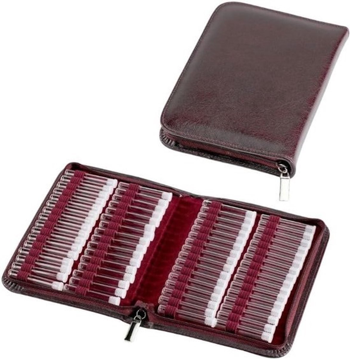 Zakapotheek Klassiek - Etui Globuli - Globuli Opbergen - Made in Germany - 64 Glazen - Bordeaux