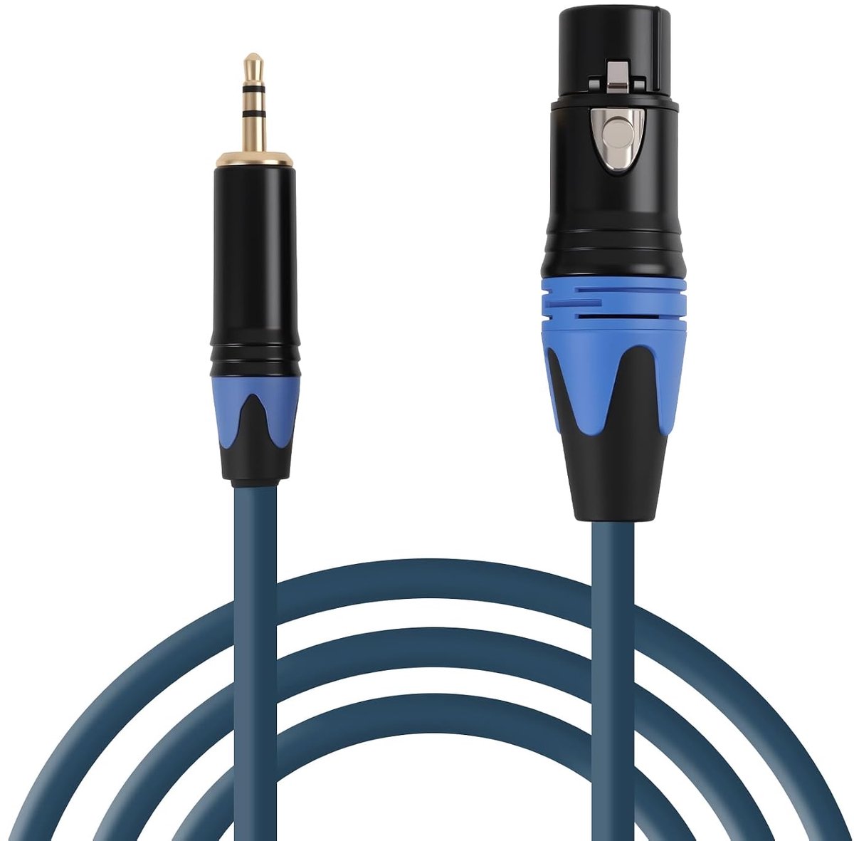 Naar jack 3,5 mm microfoonkabel 1 m, 3,5 mm TRS naar XLR 3-pins adapterkabel, flexibele nylon ommanteling, compatibel met microfoon, luidspreker, camera, camcorder, pc en audio-recorder