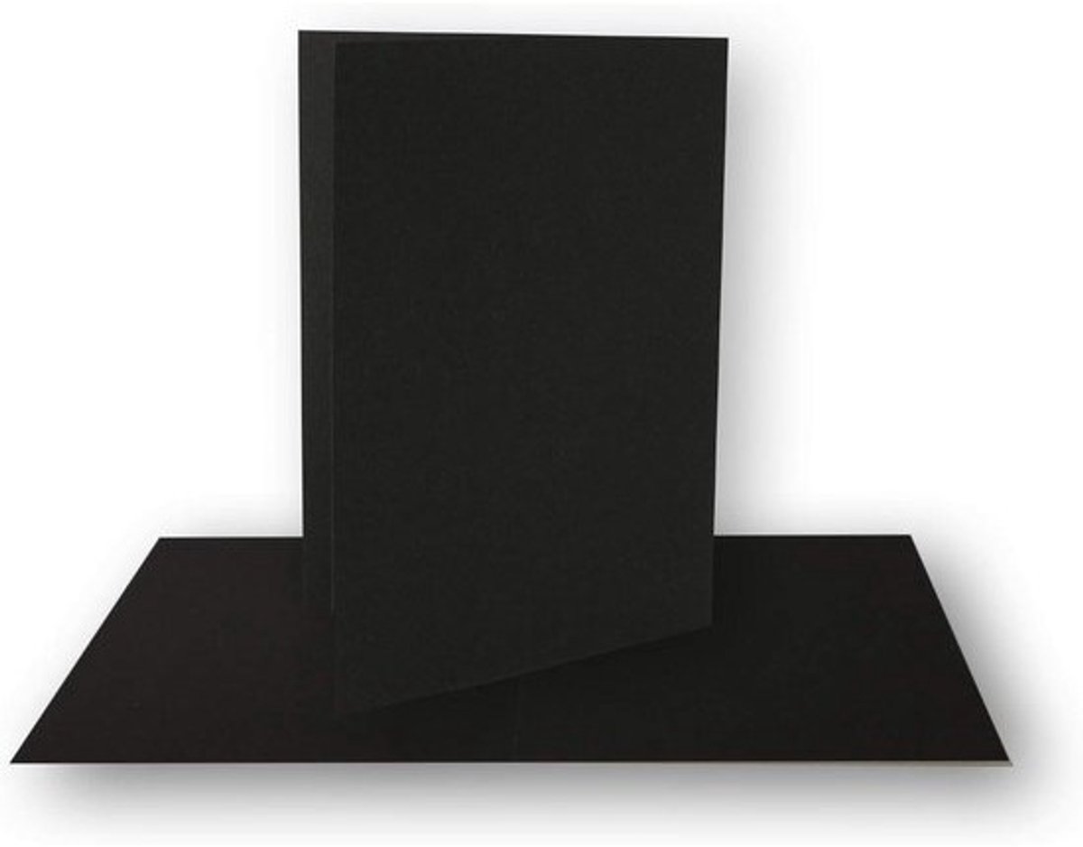 Vouwkaarten - Dubbele kaarten - Persoonlijke kaarten maken - Bedrukbaar kraftpapier - 25 stuks A7 - Zwart