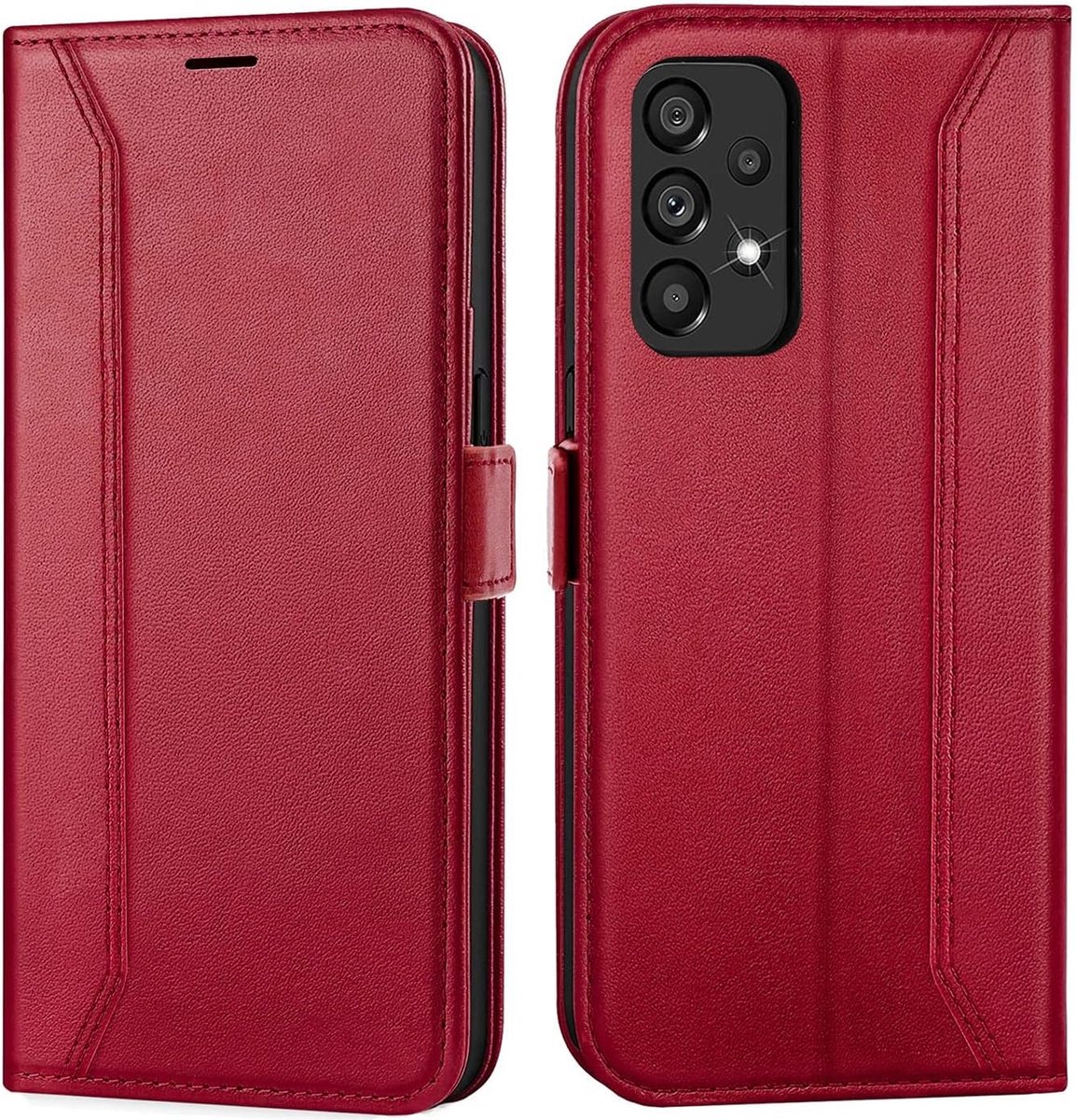 Hoes voor mobiele telefoon voor Samsung Galaxy A52, A52s 5G 6,5 inch, premium klaphoes, mobiele telefoon, flip case voor Samsung A52 4G/5G, hoes, bookcase, tas, rood