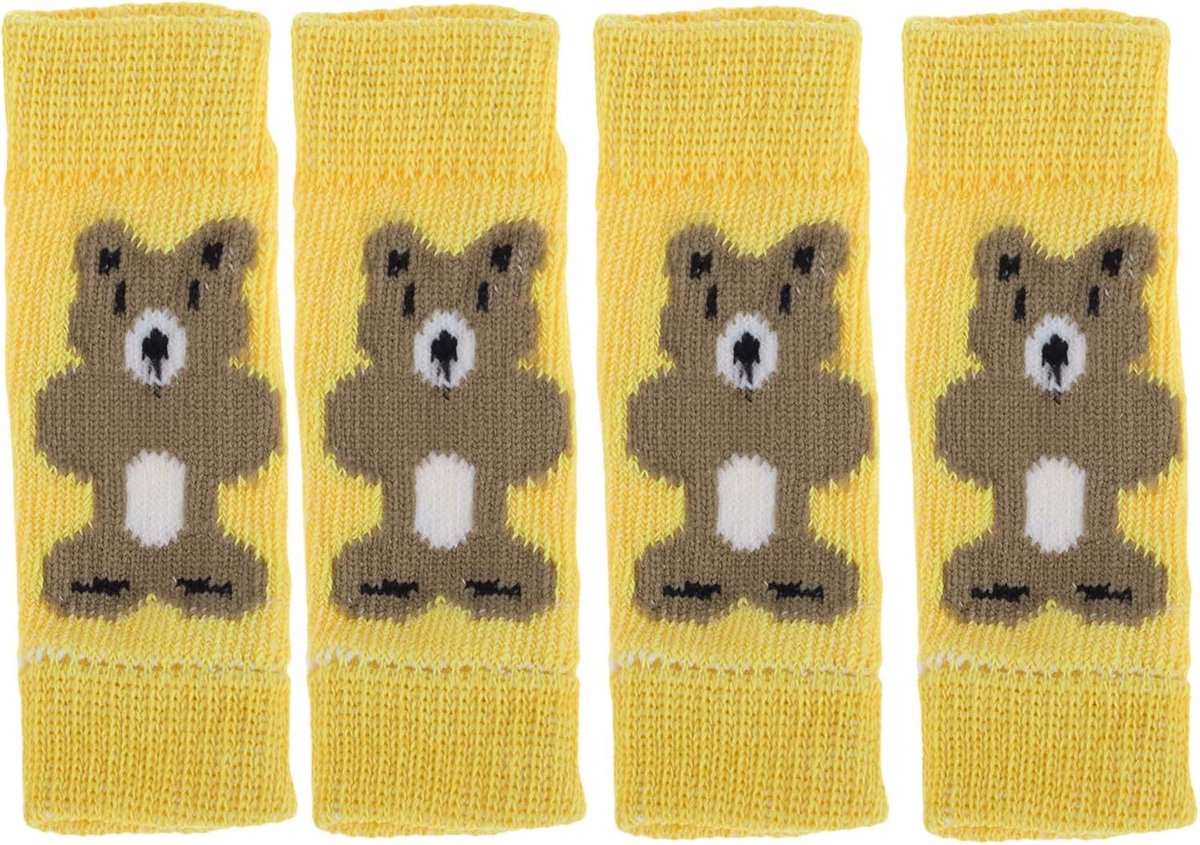 Pack van 4 Hondenbeenwarmers Winter Zachte Warme Gebreide Hondenbeen Sokken Hondenbeenbeschermers Gezamenbescherming Geschikt Voor Kleine Honden Kittens Puppy's Grote Geel Beer