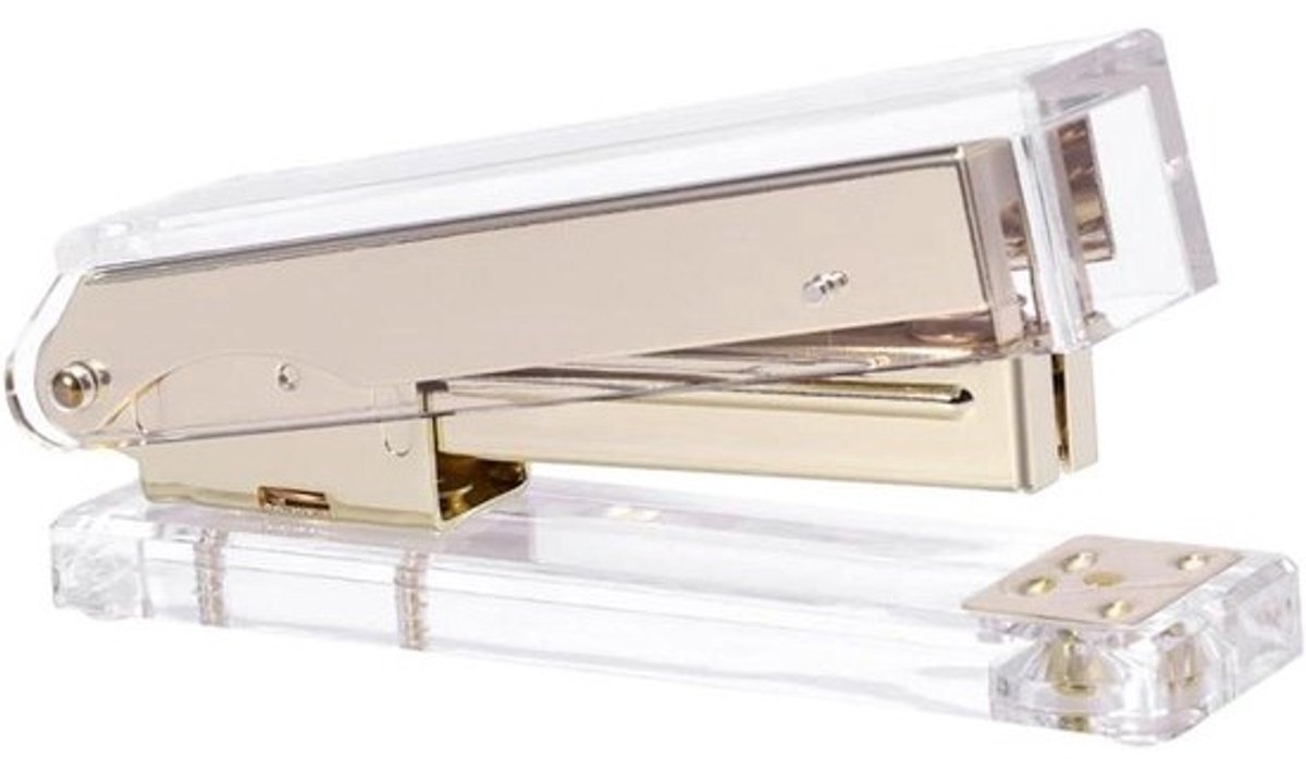 Bureau Nietmachine - Nietmachine Kantoor - Documenten Ordenen - Acryl en Roségoud - 12.5 x 3.1 x 6.3 cm - Goud