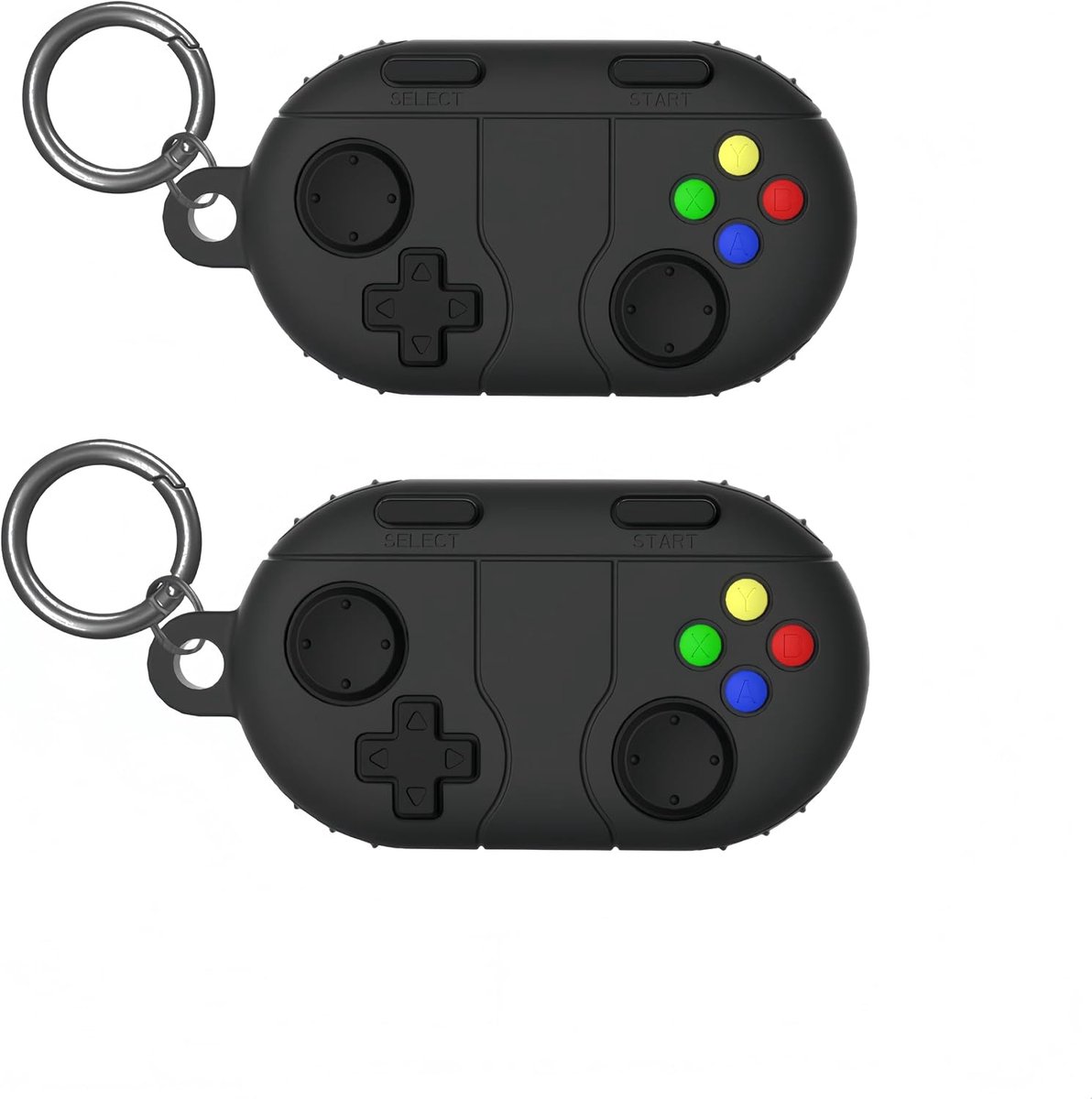 2 stuks beschermhoes compatibel met Samsung Galaxy SmartTag 2, retro gameconsole, schokbestendig, van siliconen, zacht en duurzaam, waterdicht en zweetbestendig, grijs