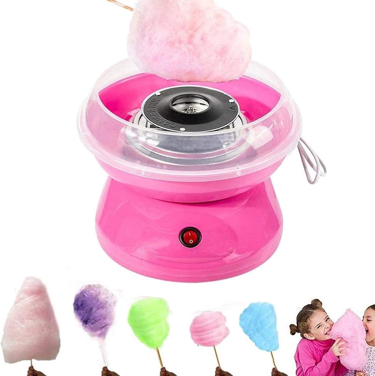 Suikerspinmachine van katoen, voor thuis, kinderen, feestcadeau, katoenen snoepfloss machine, elektrische snoepmaker, verjaardag, kinderen, roze