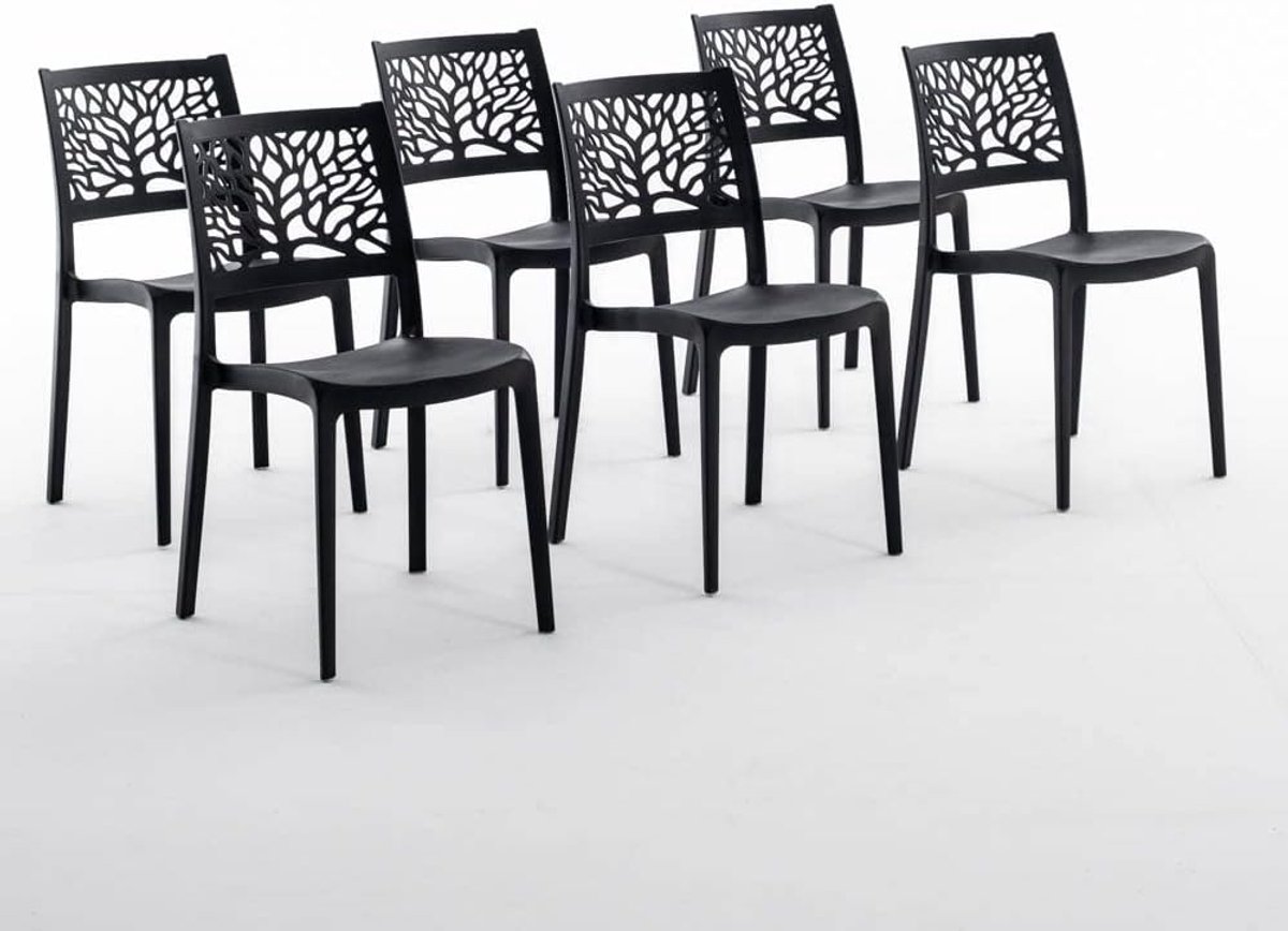 Stoelen van hars met glasvezel (6, antraciet)