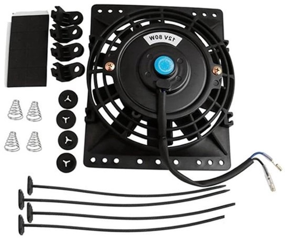 Radiateur Ventilator - Koelventilator Auto - Motor Koelen - Slank Universeel Ontwerp - 6 inch - Zwart