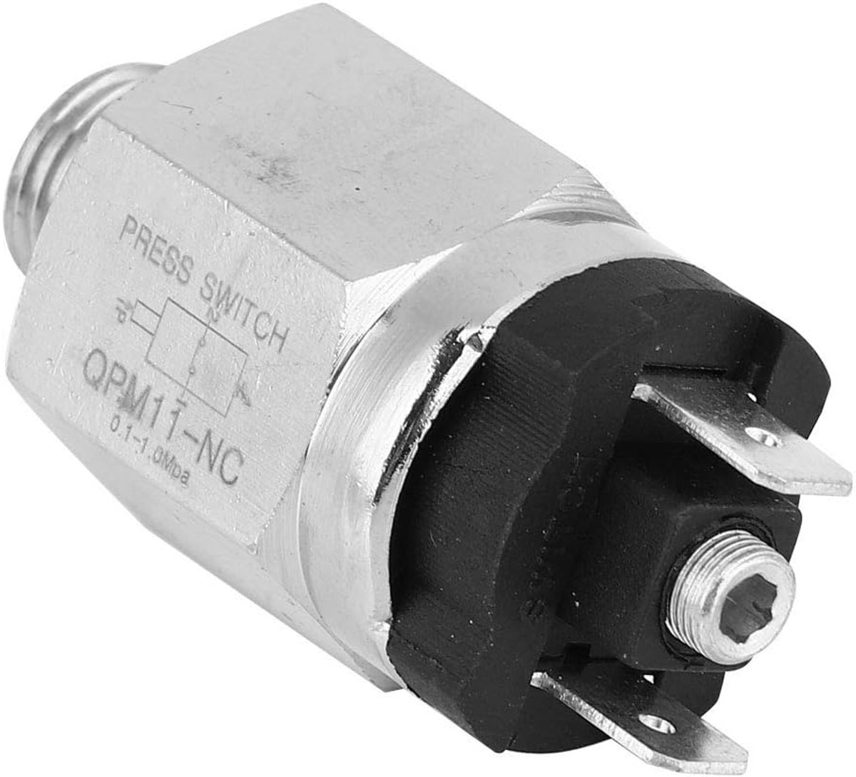 / 4in AC220V 48VAC / DC, Doorstromingsschakelaar Drukschakelaar Luchtdrukschakelaar QPM11-NC Normaal gesloten 0,1~1,0 MPa Instelbare luchtdrukschakelaar