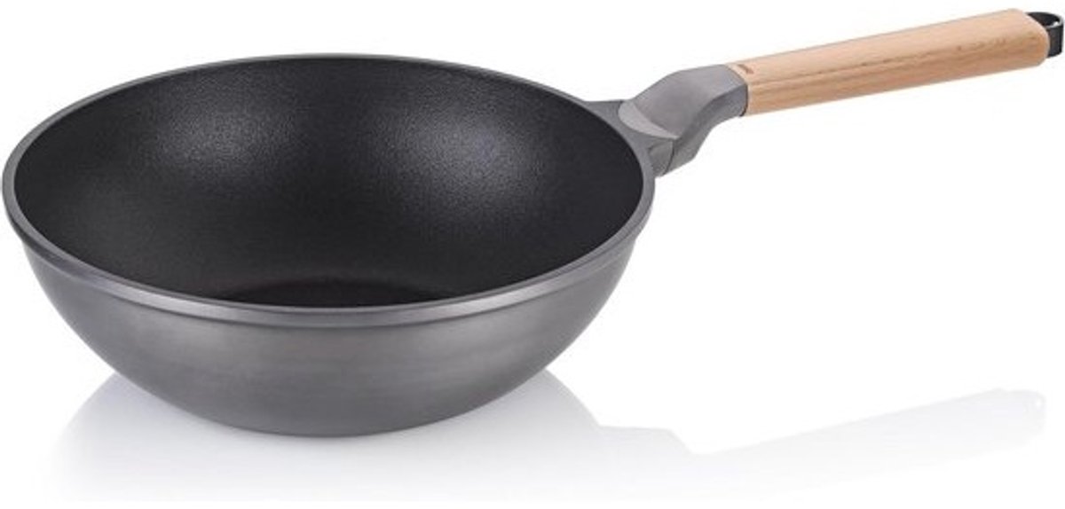 Gegoten Aluminium Wokpan 30 cm - Duurzaam en Hittebestendig