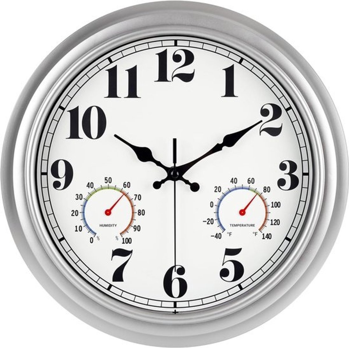 Waterdichte Vintage Wandklok met Thermometer en Hygrometer voor Binnen en Buiten