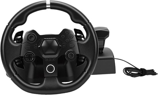 11 Inch Stuurwielset, Gamingstuur en Pedaal voor -schakelaar, Ondersteuning voor, 270 Graden Rotatie, 7 Niveaus Verstelbare Stuurgevoeligheid, Dubbele Joysticks — afbeelding 2