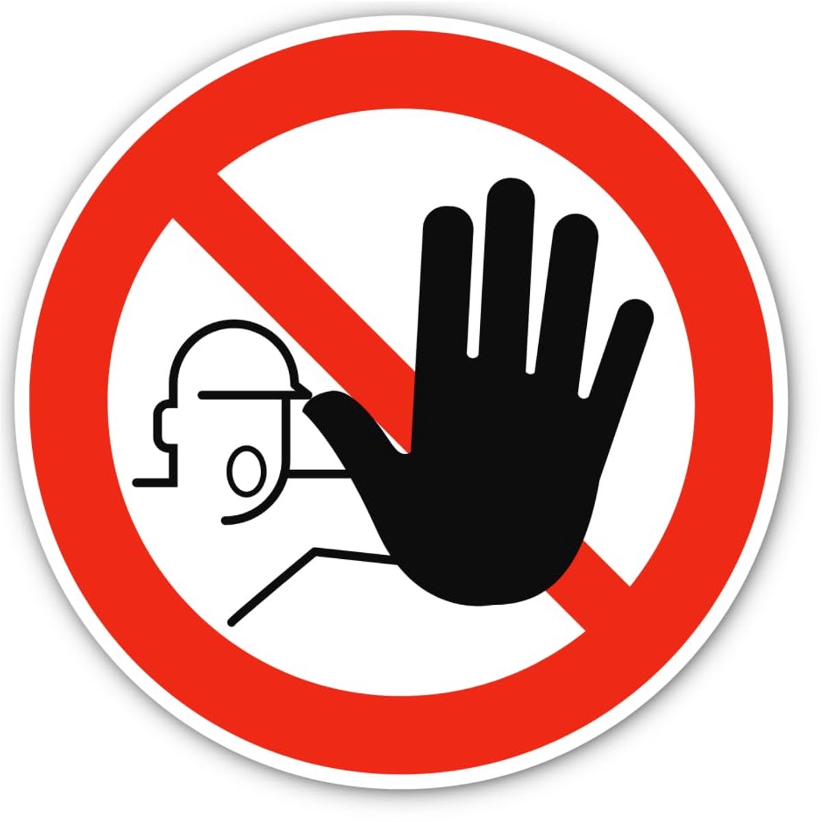 Toegang voor onbevoegden verboden: D-P006 - DIN EN ISO 7010 / ASR A1.3 - Stickers: Ø 20 cm, 1 stuk