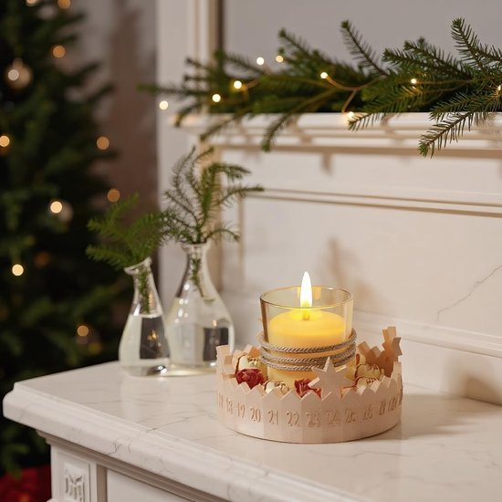 Gietvormen Kerstmis gietvormen siliconen kaarsenhouder ster en adventskalender siliconen vormen gietvorm adventskrans voor kaarsen van gips en epoxyhars — afbeelding 4