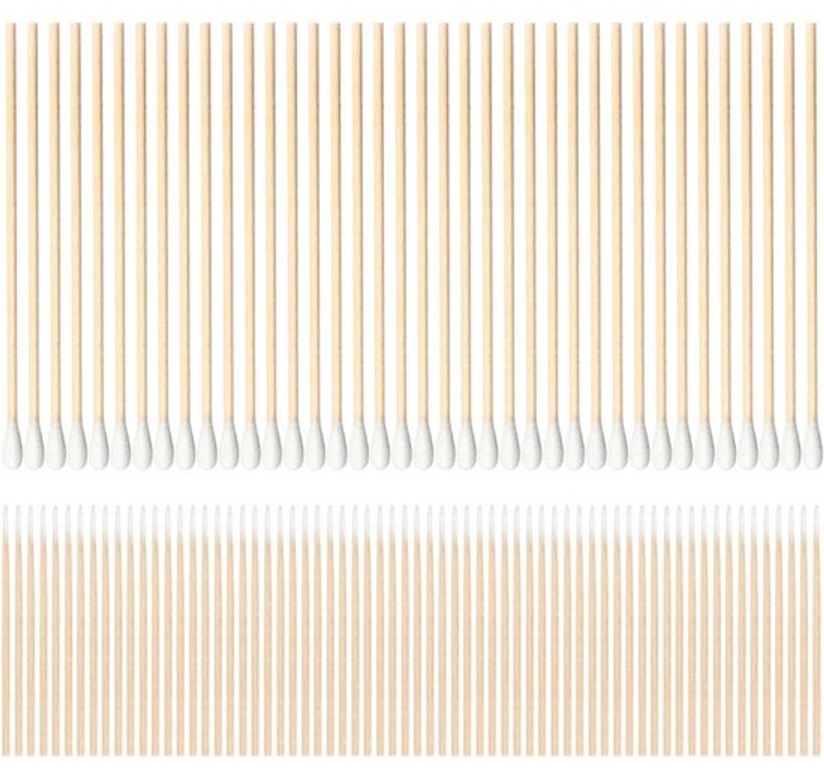 Wattenstaafjes 400 stuks - Katoen deppers - Make-up aanbrengen - Zachte katoenen tips - 200x rond 15cm 200x punt 7cm