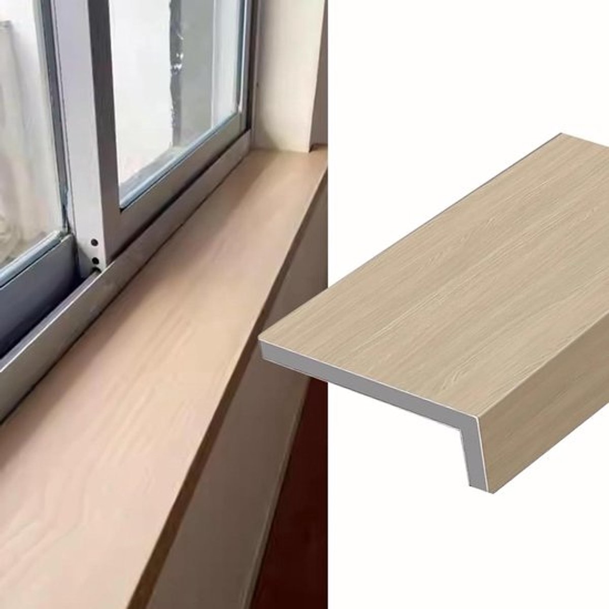 Vensterbank Beschermer - Vensterbank Paneel - Woning Decoratie - Snijdbaar Composiet - 150x25cm - Houtnerf