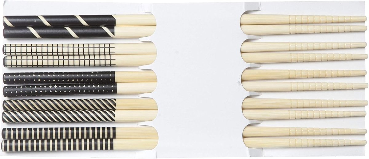 & Trendy CF03M/BLACK-set van 5 paar Chinese eetstokjes, 10 stuks