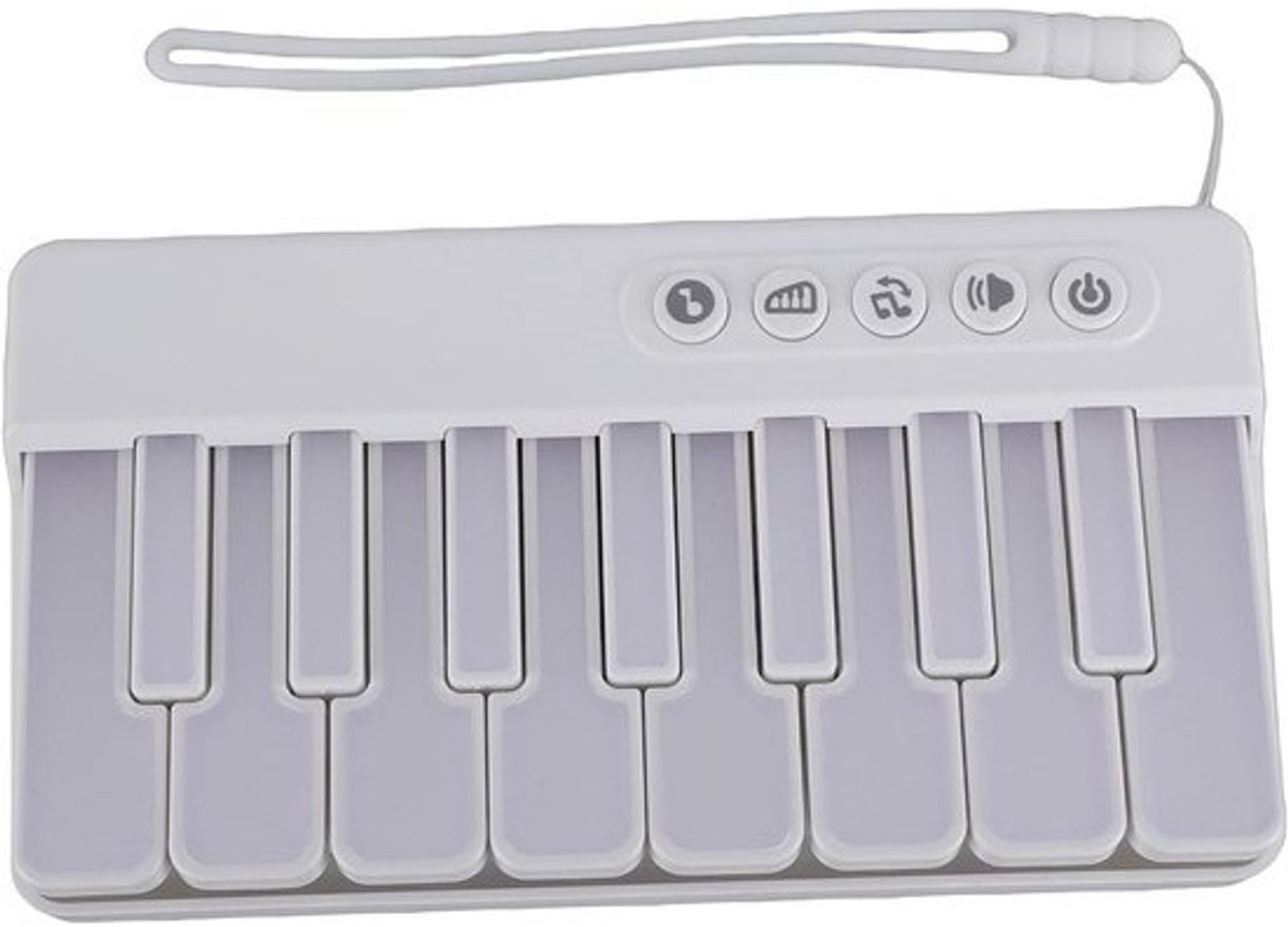 Kinderen Pianospeelgoed - Muziek Speelgoed - Muziek Leren - 7 Kleuren Licht - 16 cm - Wit