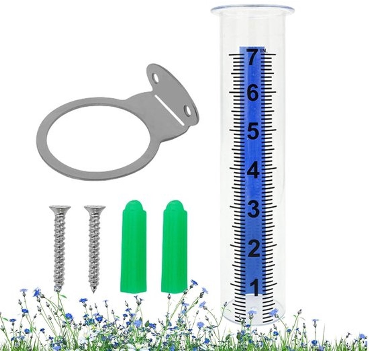 Regenmeter Tuin - Watermeter Gazon - Neerslag Meten - Directe Nauwkeurigheid - 25.4 cm - Transparant