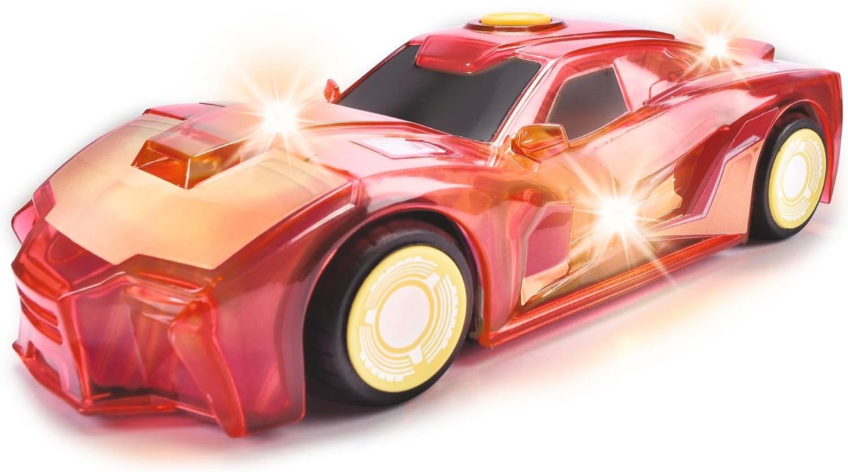 Toys Marvel Light Hero Iron Man Superheldenauto jaar met wrijving en coole geluidseffecten voor kinderen, inclusief batterijen, 15 cm