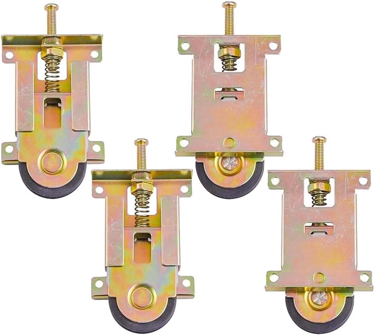 Dailygoods- Schuifdeurrollen 4-pack - Verbeterde Stabiliteit - Vervangingshardware - Keuken-/Garderobekasten - IJzer - Probleemloze Toegang - Kastroll