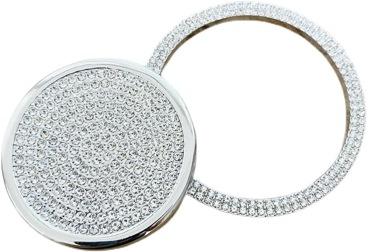 Interieur Trim Bling Accessoires geschikt voor Jaguar XJ XF F-TYPE XE F-PACE Auto modificatie Accessoires Vrouwen Strass Crystal Decals Accessoires Central control gear decoration sticker 2pcs/set ZILVER