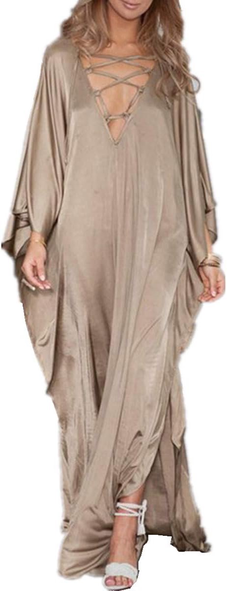 Lange Kimono Maxi Bohemian Jurk Strand Coverup Badjas Grote Maat Lougewear One Size