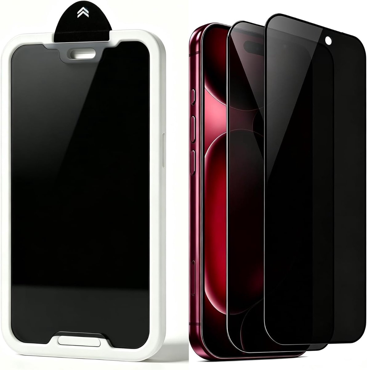 Voor iPhone 18 Pro voor Privacyscherm van screen protector, 2 Stuks Beschermfolie, Accessoires voor Privacyscherm, 9H Hardheid, Schokbestendig, Automatische Stofverwijdering