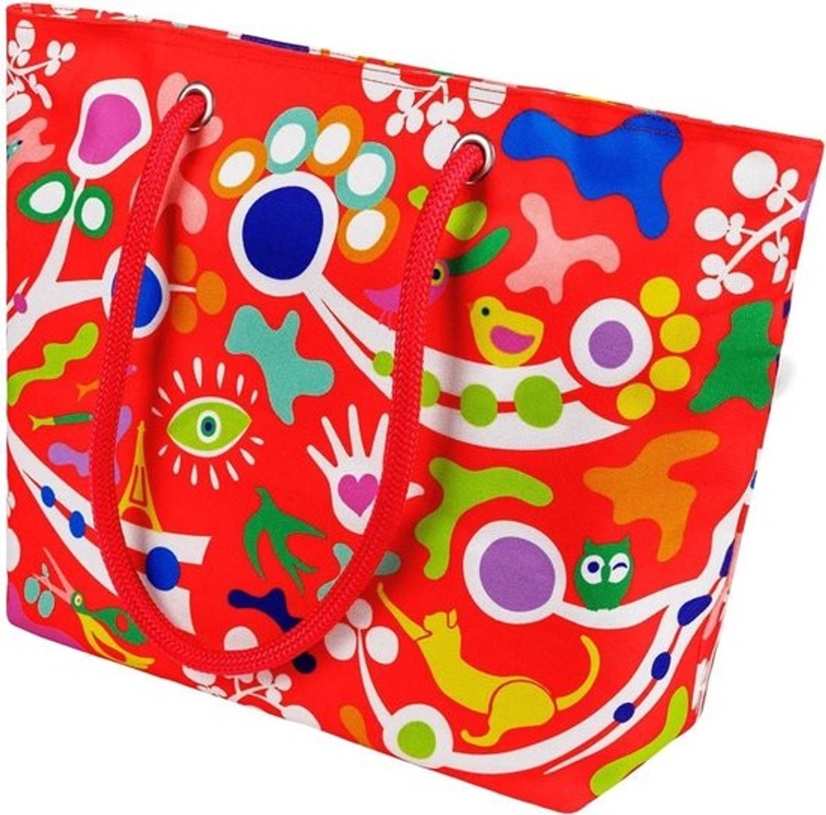 Boodschappentas - Draagtas - Winkelen - Met binnenvak - 34 x 48 cm - Rood