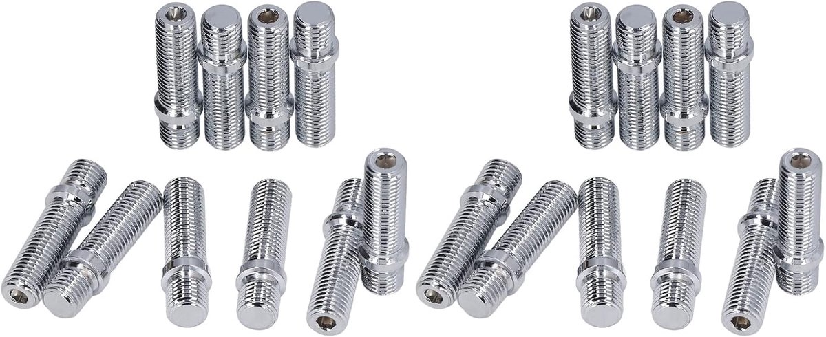 Dailygoods - Wielschroefadapter - Wielombouwbout - Gegalvaniseerd - M12*1.25-M12*1.5 - Roestpreventie - Ideaal voor Europese voertuigen - 20 stuks