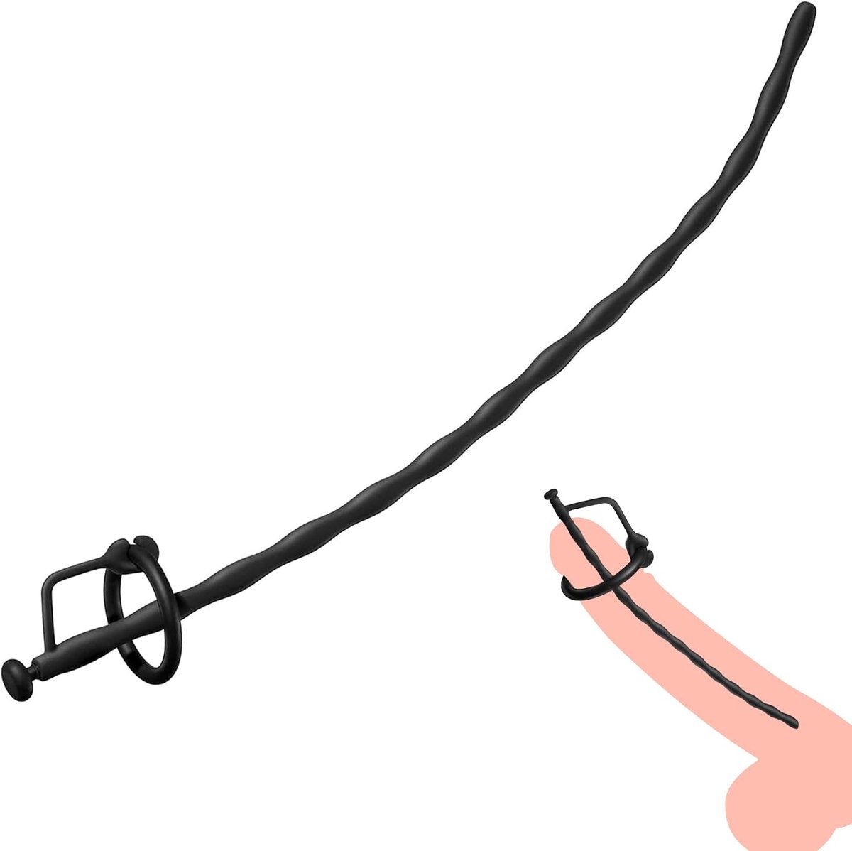 Penisringen uretrale plug met boring plug voor heren, masturbatiespeelgoed - Maat: M