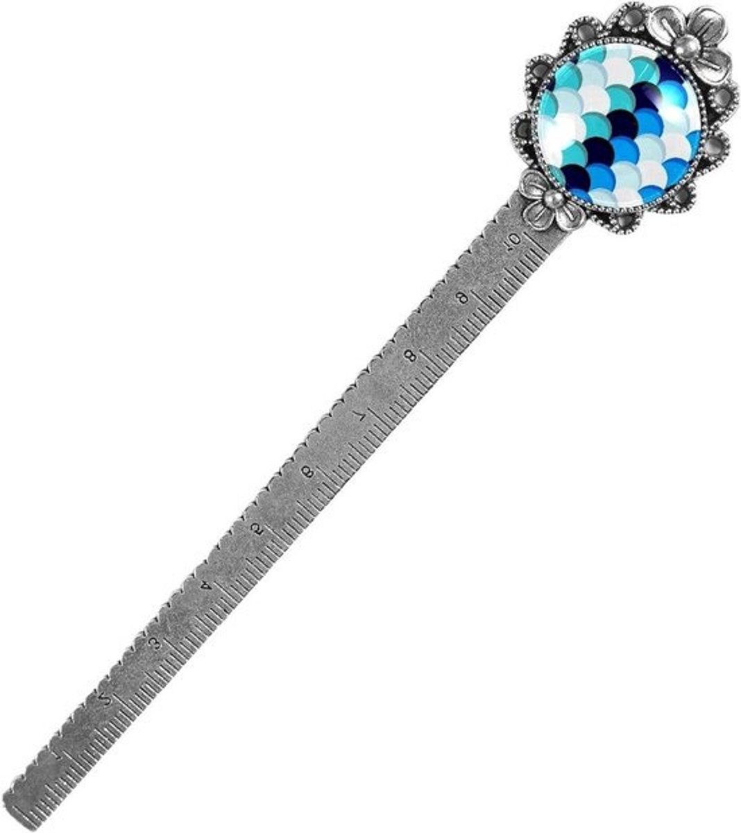 Metalen Bladwijzers - Boekmarkers Boekenliefhebbers - Lezen Markeren - Met Liniaal - 14 cm - Blauw
