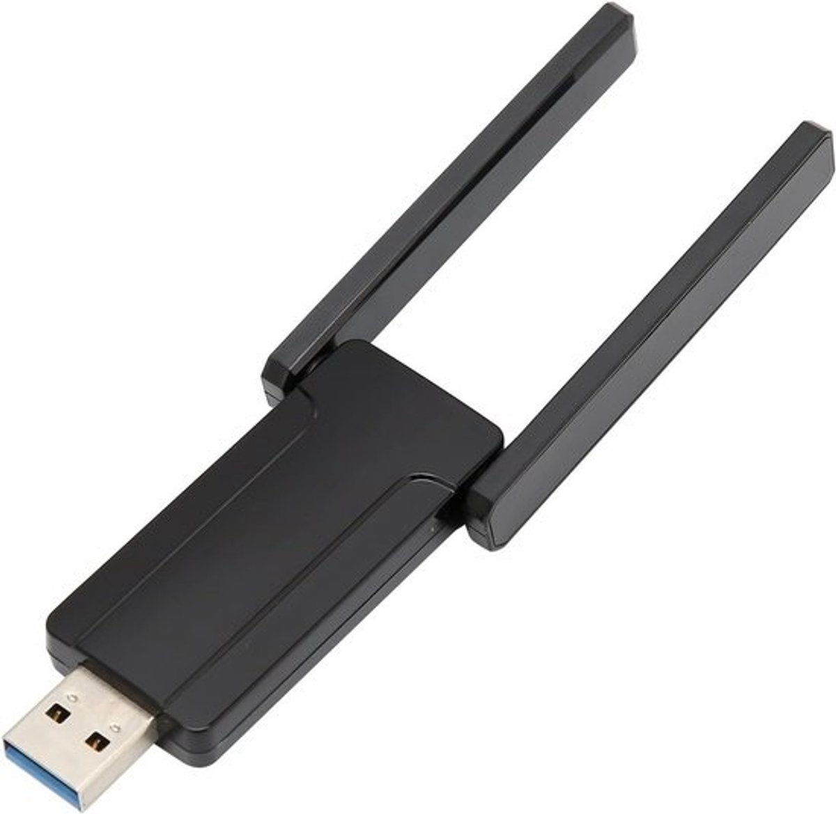 WiFi Adapter - Draadloze Netwerkkaart - Internet Verbinding - Dubbele Frequentie Antennes - 1300 Mbps - Zwart