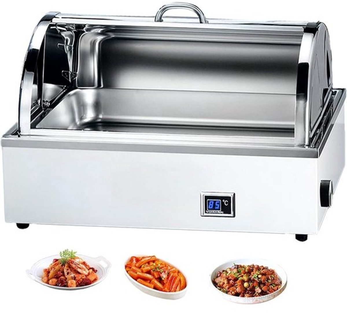 Elektrische Warmhoudplaat - Buffetwarmer Serveer - Warme Gerechten - Instelbare Temperatuur - 57x37x33 cm