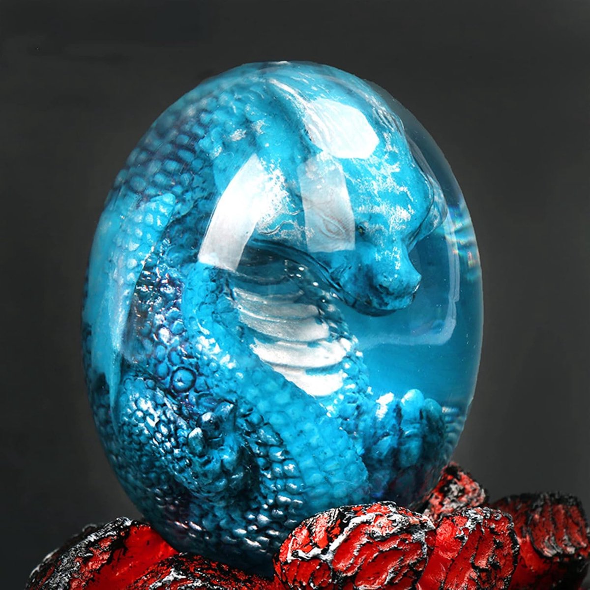 Dragon Egg, Dream Crystal Transparant Drakenei Kristal Transparant Drakenei voor Woonkamer, Slaapkamer, Kantoor Outdoor Indoor Decoratie (paars)