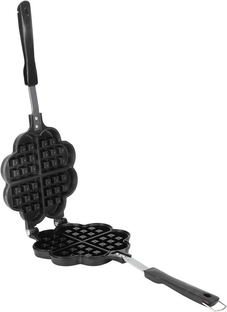 Wafelmaker Gasfornuis - Keukenaccessoire Bakplaat - Snelle Wafels Maken - Dubbelzijdig Ontwerp - 35x14cm - Zwart