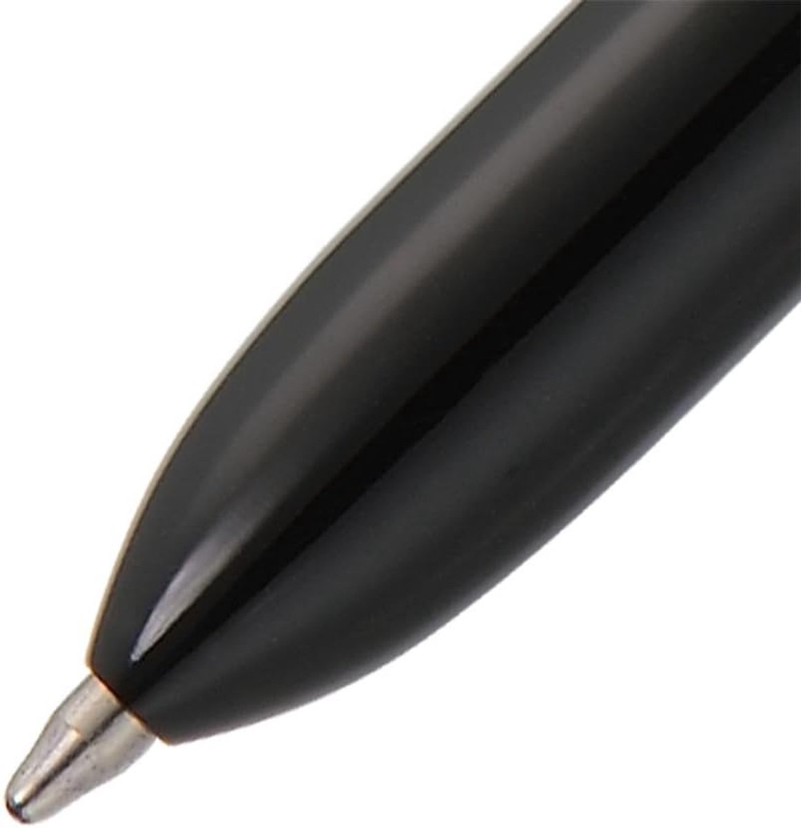 3-in-1 Multi Touch Pen Black, 2-kleuren balpen & touchpen in één, multifunctionele pen van metaal, D1 standaard vullingen rood en blauw, stylus tip, zwart, enkele pen
