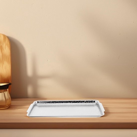 Roestvrijstalen Bakplaat - Warmhoudplaat Grill - Gerechten Warm Houden - Gelijkmatige Warmteverdeling - 25 x 14 cm - Zilver — afbeelding 2
