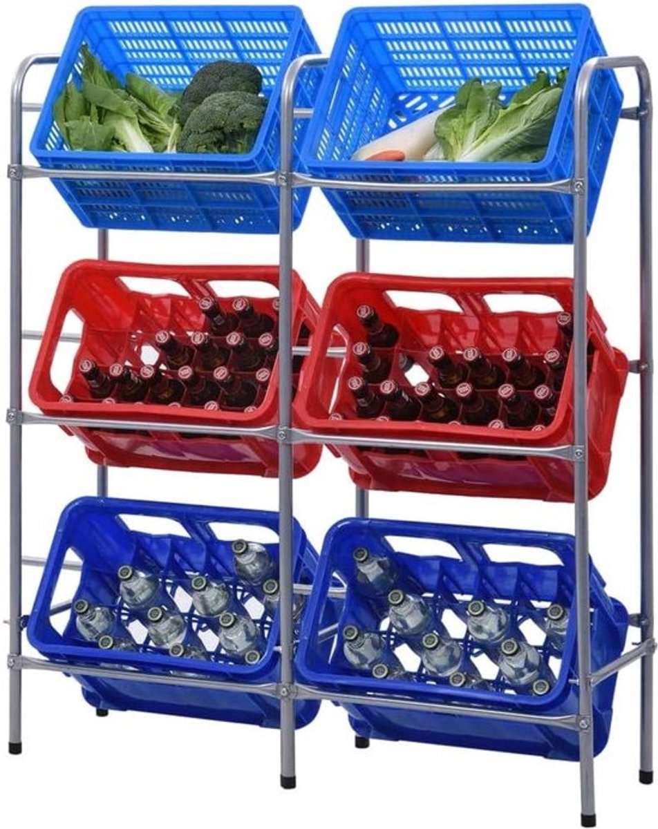 Tidyard Crate rack for 6 crates silver 96 x 33 x 116 cm steel