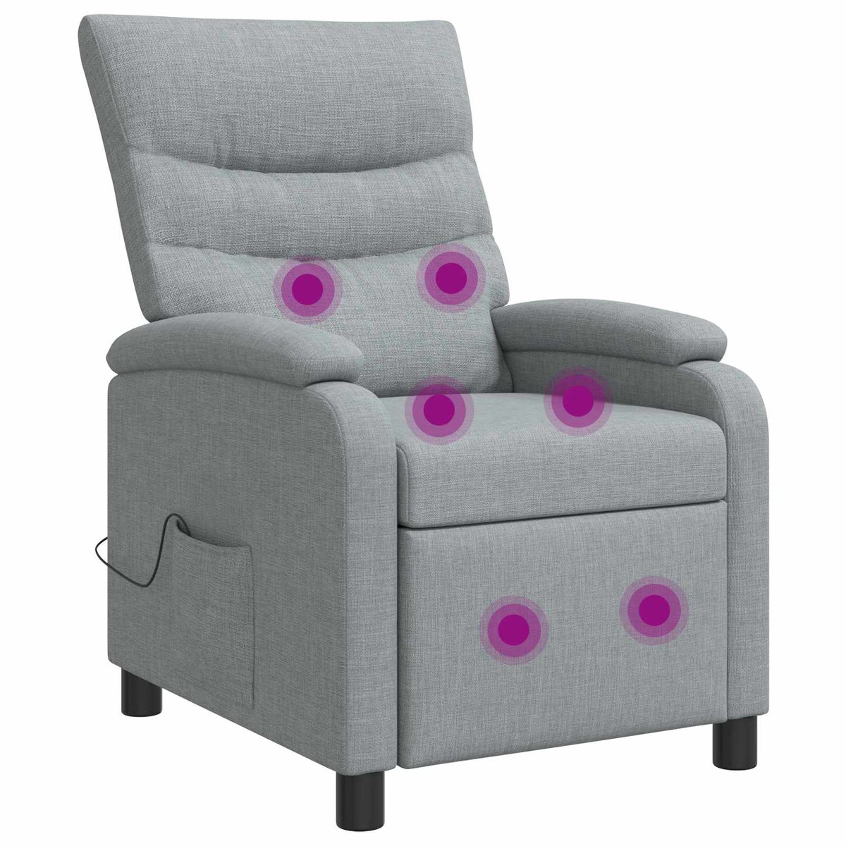 vidaXL Massage - Relaxstoel - Lichtgrijs - Stof