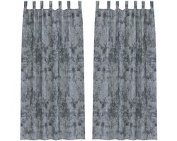 vidaXL - Velvet - Gordijnen - 2 - st - Zilvergrijs - 260 - x - 140 - cm - Fluweel