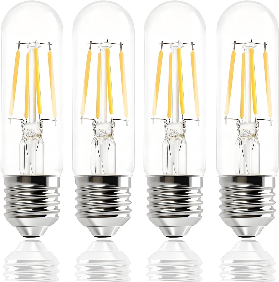 Ledlamp, E27, 6 W, 12-24 V AC/DC, niet 240 V, 3000 K, warmwit, vintage Edison-filament, voor camper, boot, buiten (4 stuks)