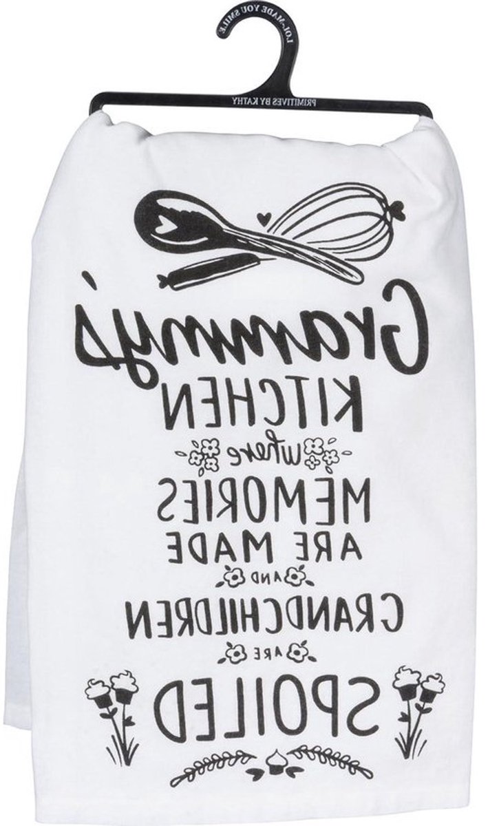 Theedoek Katoen - Keukendoek Set - Keuken Decoratie - Grappige Spreuk - 70 x 70 cm - Warm Aards
